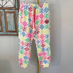 Zumba Fitness Neon Logo White sweatpant Joggers